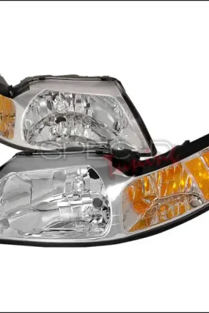 Shop Now Ford Mustang Spec-D Crystal Housing Headlights - Chrome - 2LH-MST99-KS
