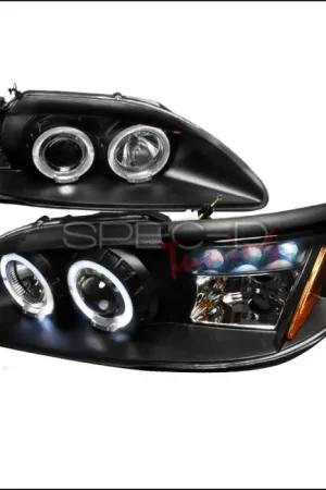 Ford Mustang Spec-D Halo LED Projector Headlights - Black - 2LHP-MST94JM-TM Holiday Sale