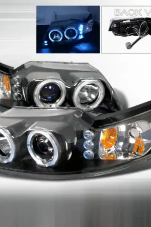 Grab Now Ford Mustang Spec-D Halo LED Projector Headlights - Black - 2LHP-MST99JM-TM
