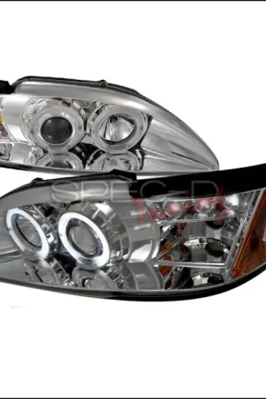 Don’t Miss Out Ford Mustang Spec-D Halo LED Projector Headlights - Chrome - 2LHP-MST94-TM