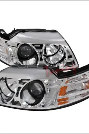 Seasonal Sale Ford Mustang Spec-D Halo Projector Headlights - Chrome - 2LHP-MST99-KS