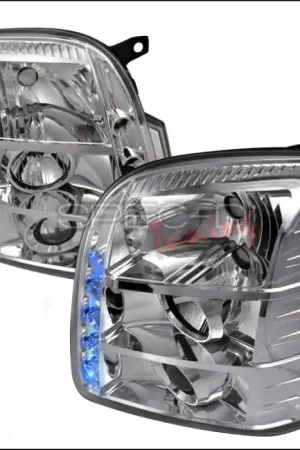 GMC Denali Spec-D Halo LED Projector Headlights - Chrome - 2LHP-DEN07-TM Wholesale