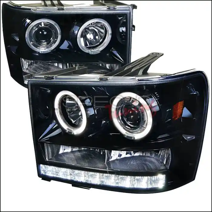 GMC Sierra Spec-D Projector Headlight Gloss - Black Housing with Smoked Lens - 2LHP-SIE07G-TM Big Sale