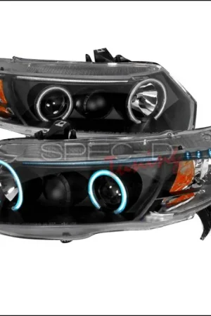 New Arrival Honda Civic Spec-D CCFL Halo Projector Headlights - Black - 4LHP-CV062JM-KS