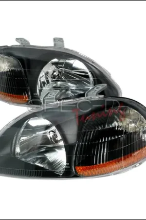 Crafted Honda Civic Spec-D Crystal Housing Headlights - Black - 2LH-CV96JM-KS