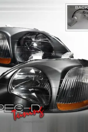 Money Back Guarantee Honda Civic Spec-D Crystal Housing Headlights - Black - 2LH-CV96JM-RS