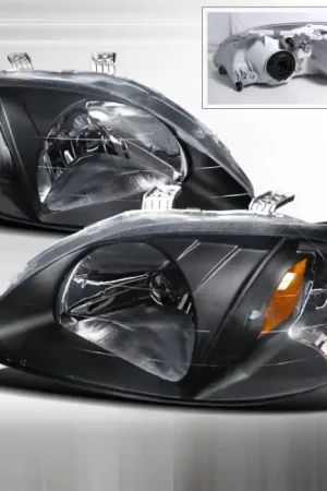 Honda Civic Spec-D Crystal Housing Headlights - Black - 2LH-CV99JM-DP Factory Price