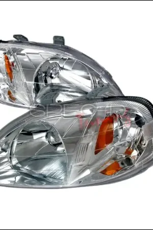 Mega Sale Honda Civic Spec-D Crystal Housing Headlights - Chrome - 2LH-CV99-KS