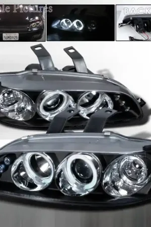 Place Order Honda Civic Spec-D Halo LED Projector Headlights - Black - 2LHP-CV923JM-TM