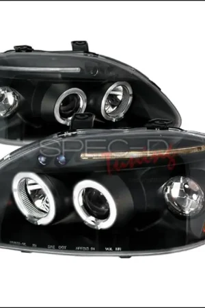 Super Sale Honda Civic Spec-D Halo LED Projector Headlights - Black - 2LHP-CV96JM-TM