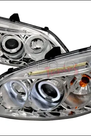 Premium Honda Civic Spec-D Halo LED Projector Headlights - Chrome - 2LHP-CV01-TM