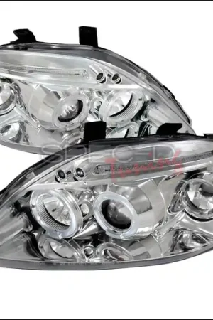 Honda Civic Spec-D Halo LED Projector Headlights - Chrome - 2LHP-CV99-TM Handmade