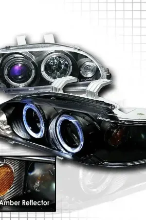 Honda Civic Spec-D Halo Projector Headlights - Black - 2LHP-CV92JM-KS Best Seller