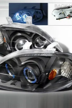 Hassle-Free Returns Honda Civic Spec-D Halo Projector Headlights - Black - 2LHP-CV99JM-KS
