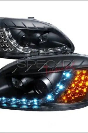Brand New Honda Civic Spec-D R8 Style Halo LED Projector with LED Signal - Black - 2LHP-CV96JM-8V2-TM