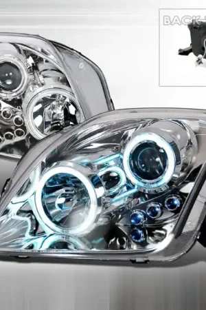 Worldwide Shipping Honda Prelude Spec-D CCFL Halo Projector Headlights - Chrome - 3LHP-PL97-KS