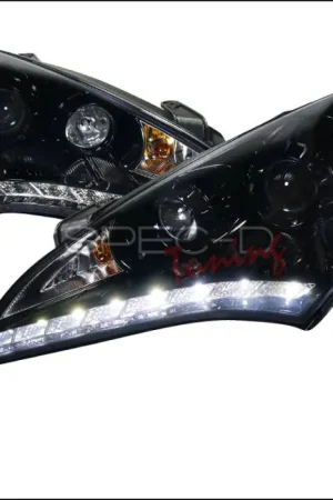 Hyundai Genesis Spec-D LED Projector Headlight Gloss - Black Housing - Smoke Lens - 2LHP-GENS210G-V2-TM Money Back Guarantee