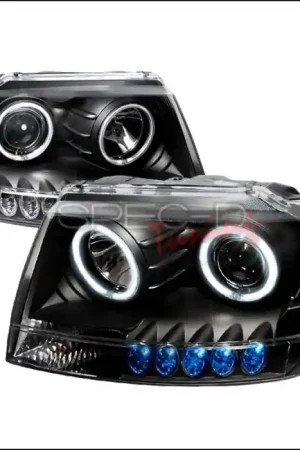Jeep Grand Cherokee Spec-D CCFL Halo Projector Headlights - Black - 4LHP-GKEE99JM-KS Direct From Factory