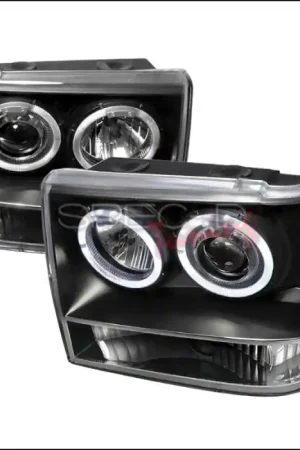 Jeep Grand Cherokee Spec-D Halo LED Projector Headlights - Black - 2LHP-GKEE93JM-TM While Supplies Last