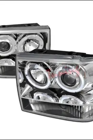 Order Now Jeep Grand Cherokee Spec-D Halo LED Projector Headlights - Chrome - 2LHP-GKEE93-TM
