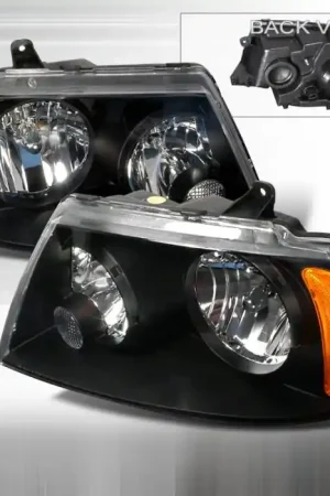 Handmade Lincoln Navigator Spec-D Crystal Housing Headlights - Black - 2LH-NAV03JM-KS