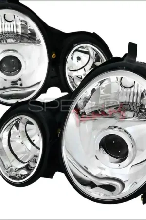 Mercedes-Benz E Class Spec-D Projector Headlights - Chrome Housing - LHP-BW21000-APC Buy Direct