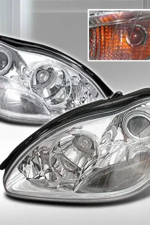 Top Rated Mercedes-Benz S Class Spec-D Halo Projector Headlights - Chrome - LHP-BW22000-KS