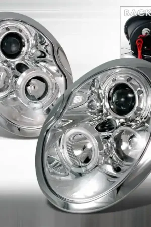 Latest Mini Cooper Spec-D Halo LED Projector Headlights - Chrome - 2LHP-MINI01-TM