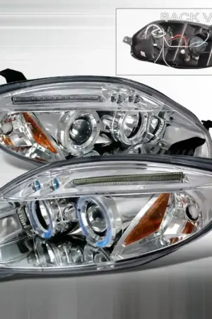 Mitsubishi Eclipse Spec-D Halo LED Projector Headlights - Chrome - 2LHP-ELP06-TM Low Price