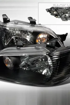 Time-Limited Mitsubishi Lancer Spec-D Crystal Housing Headlights - Black - LH-LAN02JM-KS