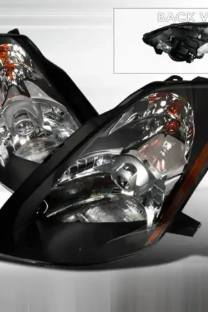 Nissan 350Z Spec-D Halo Projector Headlights - Black - 2LHP-350Z03JM-KS Brand New