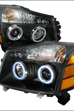 Nissan Titan Spec-D CCFL Halo Projector Headlights - Black - 4LHP-TIT04JM-KS Today Only
