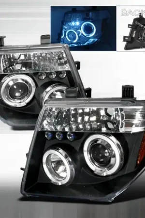 Nissan Pathfinder Spec-D Halo LED Projector Headlights - Black - 2LHP-PATH05JM-TM Express Delivery