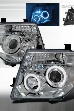 Nissan Frontier Spec-D Halo LED Projector Headlights - Chrome - 2LHP-PATH05-TM Affordable