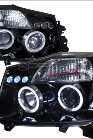 Super Sale Nissan Titan Spec-D Halo Projector Headlight Gloss - Black Housing - Smoke Lens - 2LHP-TIT04G-TM