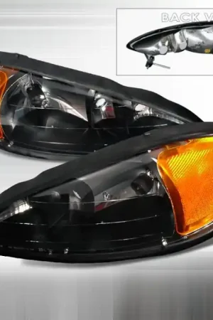 Pontiac Grand Am Spec-D Crystal Housing Headlights - Black - 2LH-GAM99JM-KS Deal