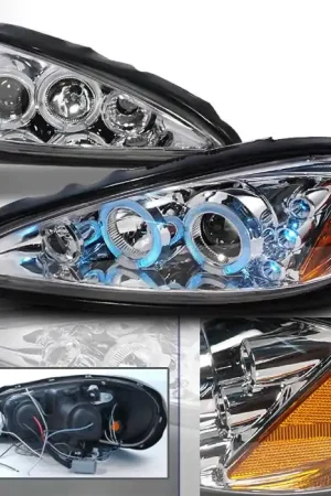 Pontiac Grand Am Spec-D Halo LED Projector Headlights - Chrome - 2LHP-GAM99-TM Holiday Sale