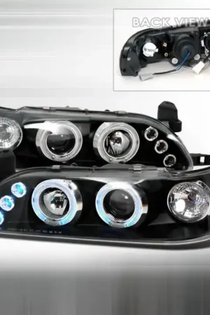 Toyota Corolla Spec-D Halo LED Projector Headlights - Black - 2LHP-COR93JM-TM Time-Limited