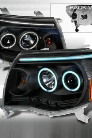 Wholesale Toyota Tacoma Spec-D CCFL Halo Projector Headlights - Black - 4LHP-TAC06JM-KS