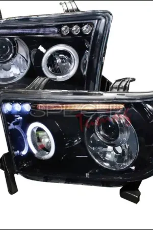 Fast Shipping Toyota Tundra Spec-D Black Housing Projector Headlights - Smoked Lens Gloss - 2LHP-TUN07G-TM