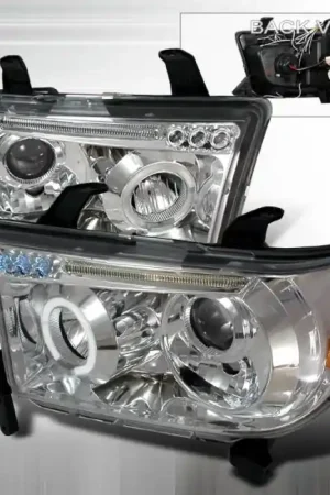 Toyota Tundra Spec-D Halo LED Projector Headlights - Chrome - 2LHP-TUN07-TM Sale