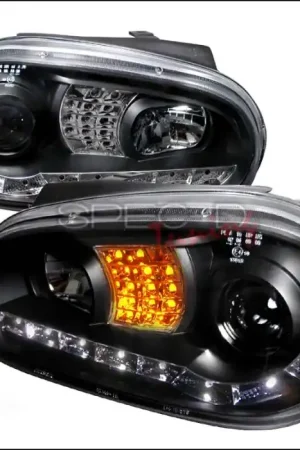 Volkswagen Golf Spec-D R8 Style Halo LED Projector with LED Signal - Black - LHP-GLF99JM-8V2-TM Best Seller
