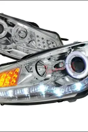 Volkswagen Golf Spec-D R8 Style Projector Headlight - Chrome Housing with LED Signal - LHP-GLF10-8V2-TM Markdown