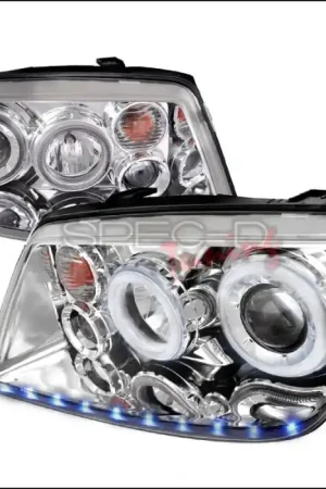 Volkswagen Jetta Spec-D LED Stripe Dual Halo Projector Headlights - Chrome - LHP-JET99-APC Latest