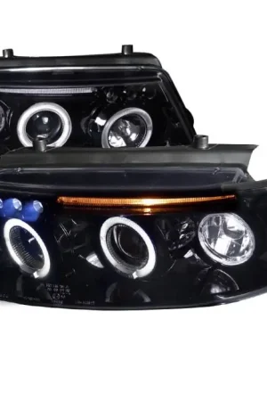 Volkswagen Passat Spec-D Black Housing Projector Headlights - Smoked Lens Gloss - LHP-PAS97G-TM Clearance