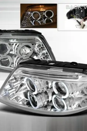 Volkswagen Passat Spec-D Halo LED Projector Headlights - Chrome - LHP-PAS01-TM Flash Sale