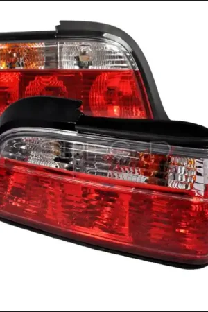 Free Shipping BMW 3 Series 2DR Spec-D Taillights - Red & Clear - LT-E362RPW-APC