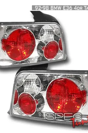 BMW 3 Series 4DR Spec-D Altezza Taillights - Chrome - LT-E364-KS Money Back Guarantee