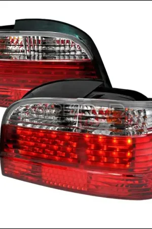 BMW 7 Series Spec-D Fiber Optic LED Taillights - Red & Clear - LT-E384RPW-F2-APC Professional Grade