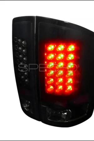 Clearance Dodge Ram Spec-D LED Taillights Glossy - Black Housing with Smoke Lens - LT-RAM02BBLED-TM